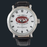 Montre Personnalized 50th Birthday<br><div class="desc">Montre de 50e anniversaire personnalisée célébrant la "Naissance d'une légende". Ajoutez le nom en utilisant notre simple modèle. Nous avons également une gamme de cadeaux et de fournitures de fête à assortir.</div>