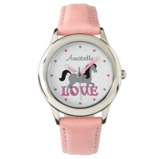 Montre Personnalized Pretty Horse and Pink Love