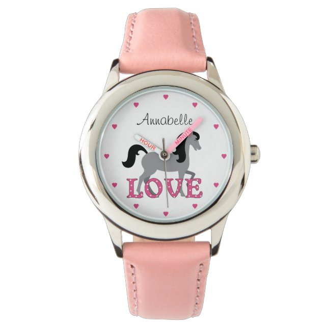 Montre Personnalized Pretty Horse and Pink Love (devant)