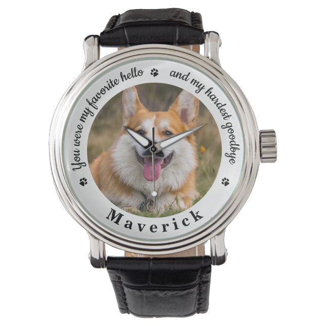 Montre Pet Memorial Modern Photo Custom Chien (devant)