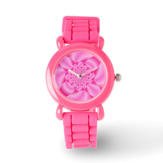 Montre Pétale de feuille rose  (Recto)