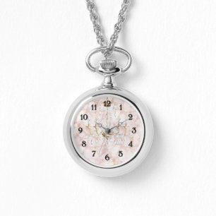 Montre Pétales de rose en or rose lustre floral