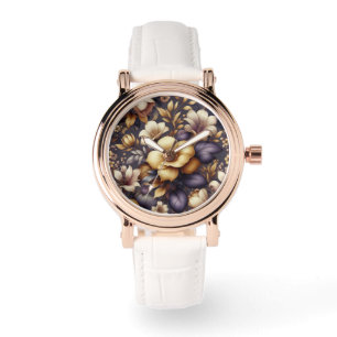 Montre Pétales éclairées et brumes violettes