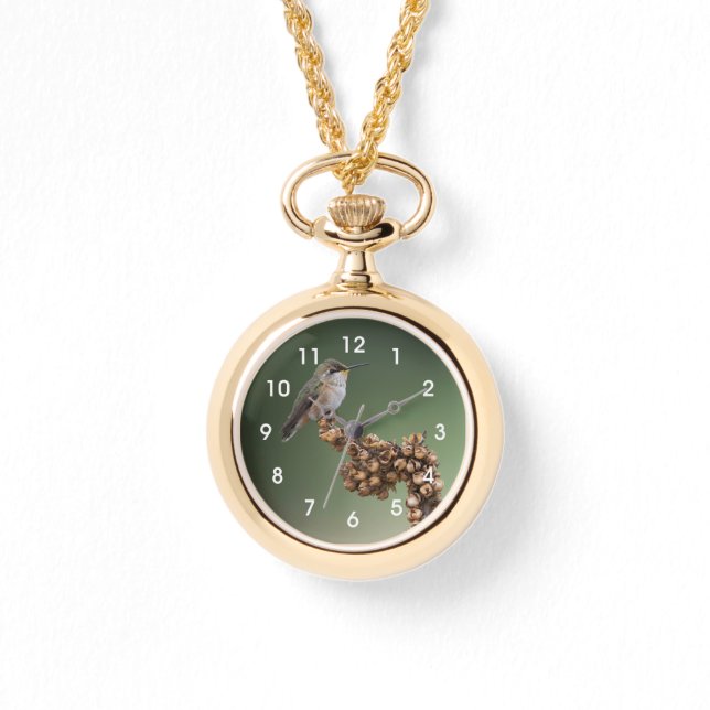 Montre Petit Colibri Orange Grande horloge (Recto)