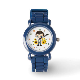 Montre Petit garçon avec tournesol