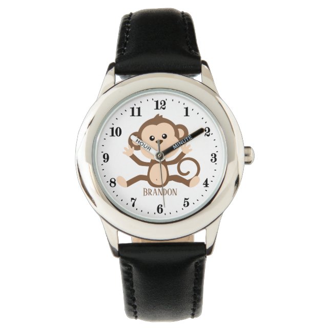 Montre petit singe mignon ajouter nom (devant)