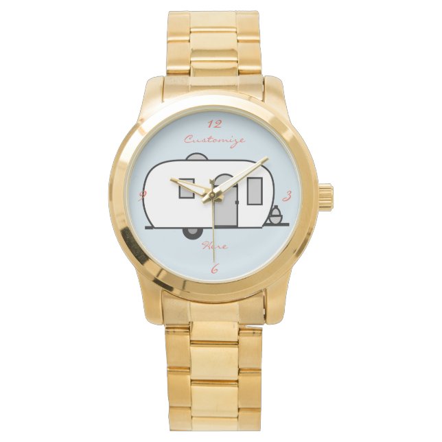 Montre Petite caravane Gitane arrondie customisée (devant)