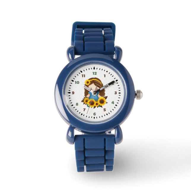 Montre Petite fille avec des tournesols (Recto)