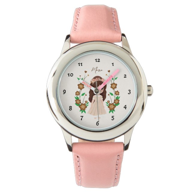 Montre Petite fille avec fleurs (devant)