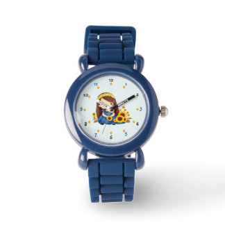 Montre Petite fille avec tournesols