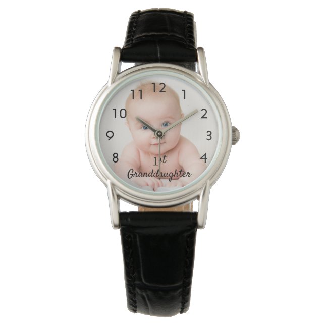 Montre Petite-fille bébé sur mesure photo grand-mère (devant)