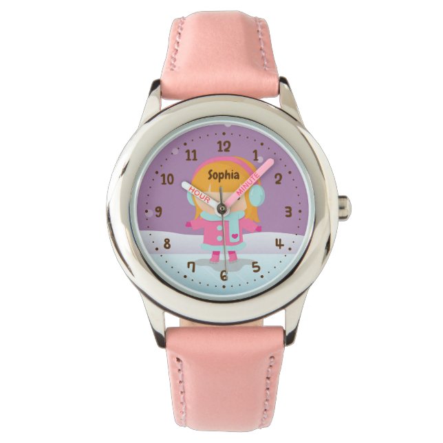 Montre Petite fille de patinage sur glace Regarder les en (devant)
