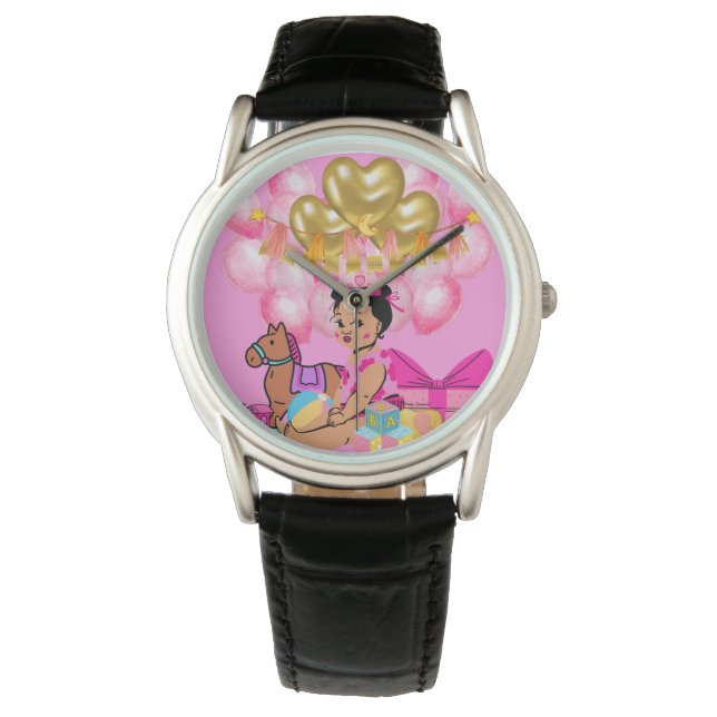 Montre Petite fille en rose (devant)