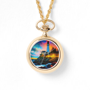 Montre Phare au coucher du soleil