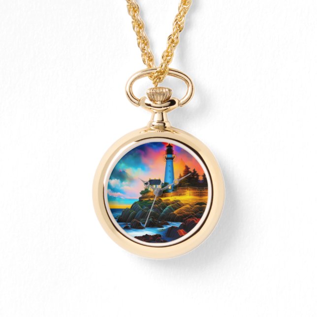 Montre Phare au coucher du soleil (Recto)