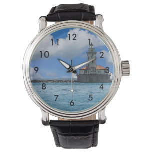 Montre Phare de port de Chicago Painterly