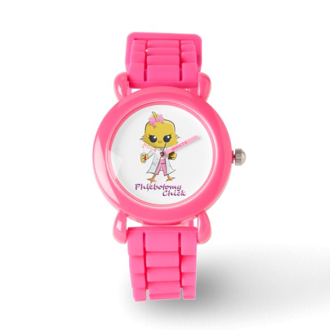 Montre Phlebotomie Chick Watch rose (Recto)