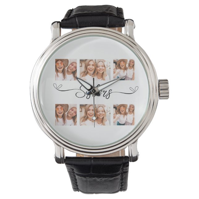 Montre Photo Collage Cadeau Pour Soeurs (devant)