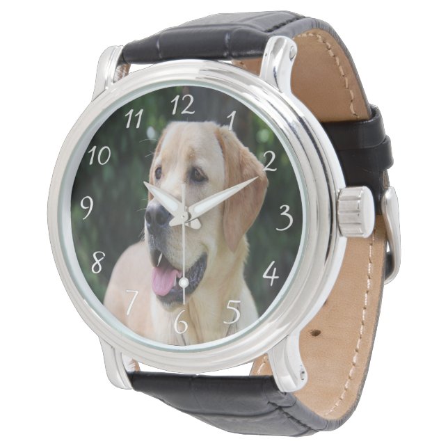 Montre photo de chien personnalisé (Incliné)