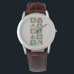 Montre Photo de collection moderne et cadeau de Fête des<br><div class="desc">Une photo de collage moderne est une façon créative de célébrer et d'honorer quelqu'un de spécial dans votre vie, comme votre père, sur la Fête des pères. Il s'agit de compiler diverses photos et de les organiser ensemble de manière visuellement attrayante pour créer une composition cohésive et significative. Pour créer...</div>