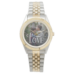 Montre Photo de Couple Engagé Écriture Moderne Per