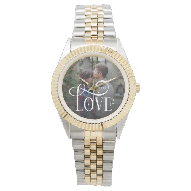 Montre Photo de Couple Engagé Écriture Moderne Per (devant)