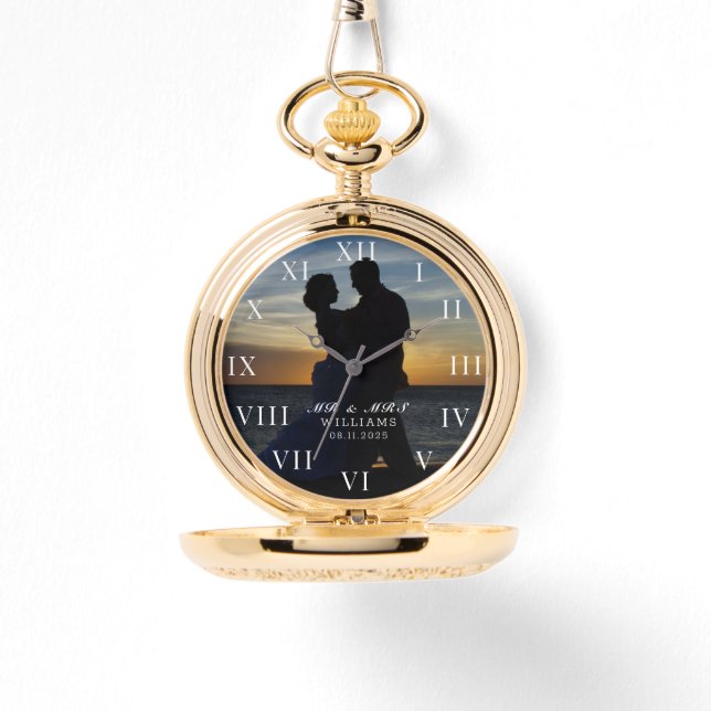 Montre Photo Élégante moderne Mariage de mer (Recto)