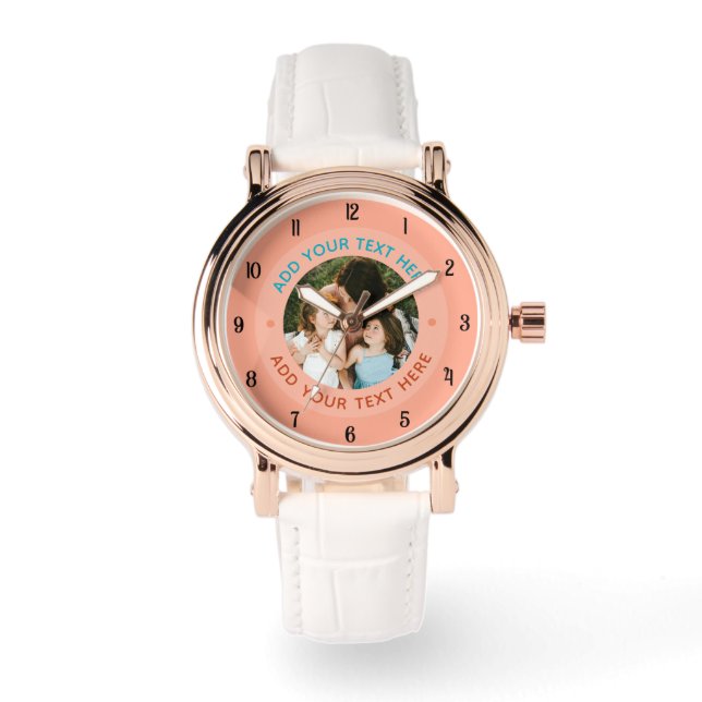 Montre ⌚ Photo et Texte personnalisés | Personnalisé (Recto)