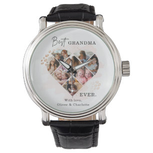 Montre Photo Family Best Grandma Ever Heart Shape 8
