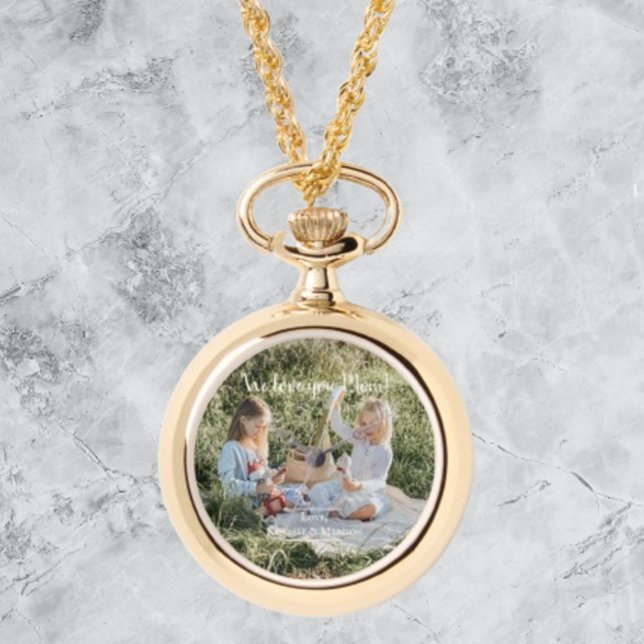 Montre Photo moderne We Love you Mom eWatch (Modern Photo We Love You Mom Pocket Watch)