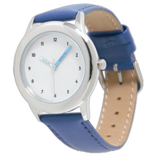 Montre Photo personnalisée Art Acier Inoxydable Bleu Cuir