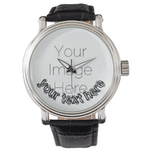 Montre Photo personnalisée avec texte personnalisé 