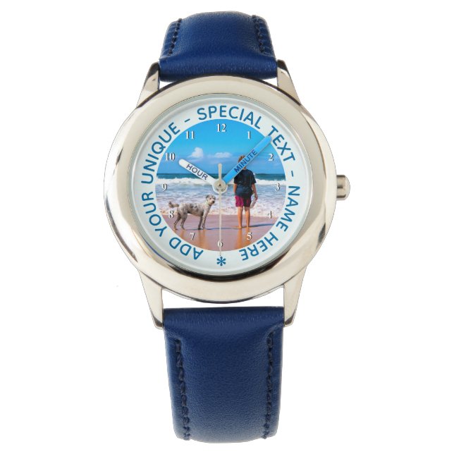 Montre Photo personnalisée avec vos photos et votre texte (devant)