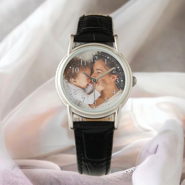 Montre Photo personnalisée de la mère et du bébé Fête des (Personalize with your photo for a custom one-of-a-kind gift!)
