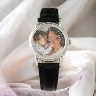 Montre Photo personnalisée de la mère et du bébé Fête des