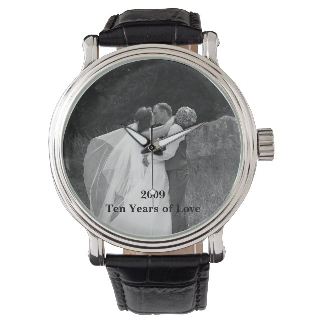 Montre Photo personnalisée et texte (devant)