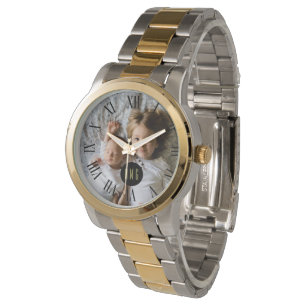 Montre Photo personnalisée Monogramme Numéros romains