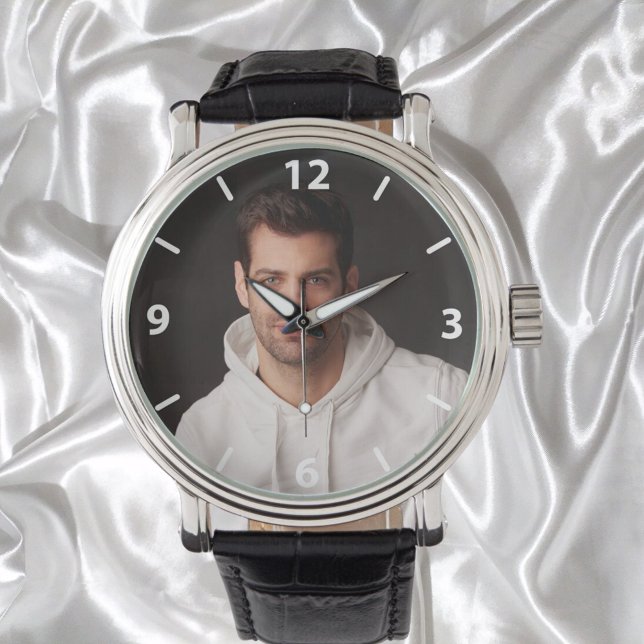 Montre Photo personnalisée père blancs (Créateur téléchargé)
