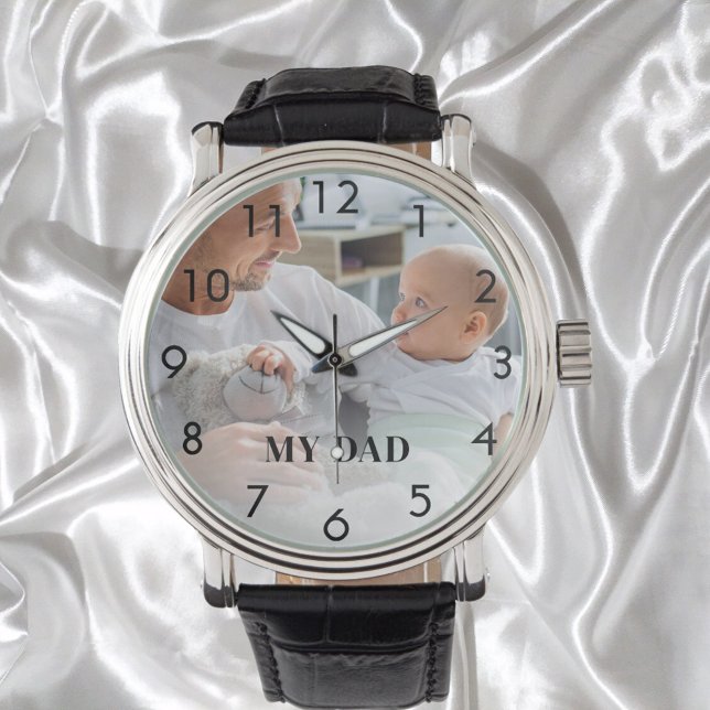 Montre Photo personnalisée père père père père (Créateur téléchargé)