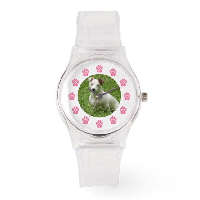 Montre Photo personnalisée pour animaux - Empreintes de p (Recto)
