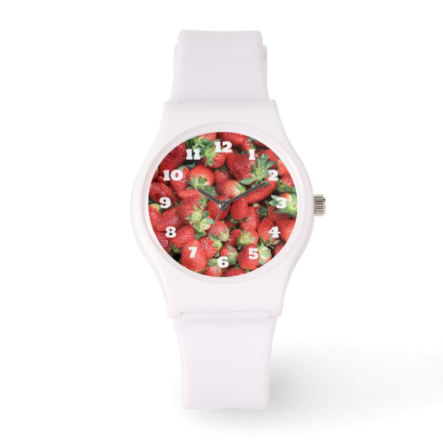 Montre Photo Red Juicy Strawberries (Recto)