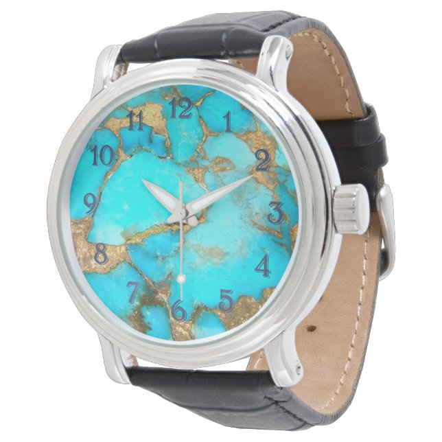 Montre photo turquoise (Incliné)