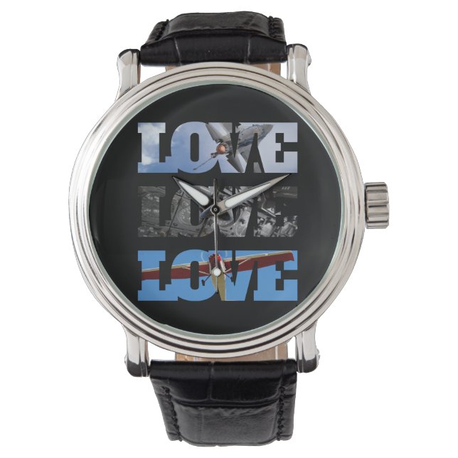 Montre Photos d'avion dans le cadre LOVE, Aviation Simple (devant)