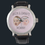 Montre Photos personnalisées Enfants, cadeau de la fête d<br><div class="desc">Personnalisé 2 Photos Enfants cadeau pour maman Papa Grand-mère Grand-père,  idéal pour femme et mari</div>