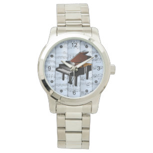 Montre Piano ~ Partition roulée ~ Arrière - plan Tint Ble