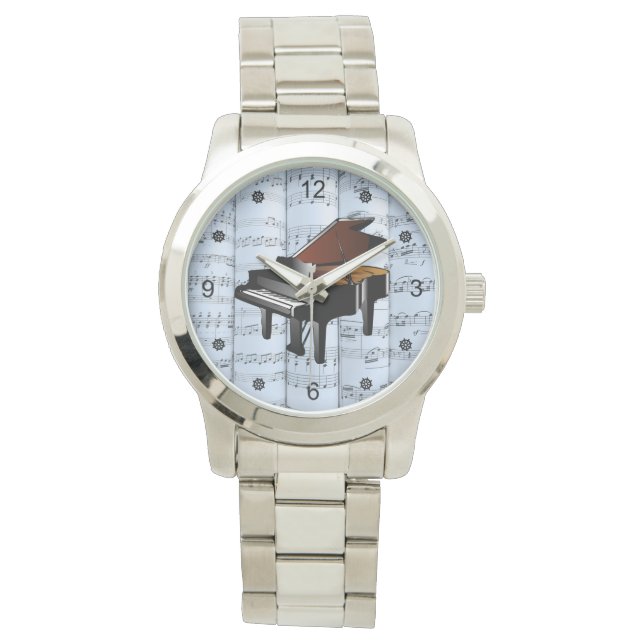 Montre Piano ~ Partition roulée ~ Arrière - plan Tint Ble (devant)