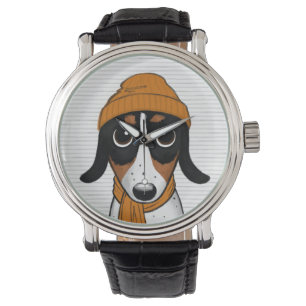Montre Piebald Dachshund Cute Hipster Dog Watch