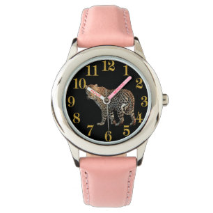 Montre Pièce temps Cheetah avec des numéros d'or