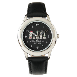 Montre Pièces d'échecs personnalisées Noël Moderne Tendan
