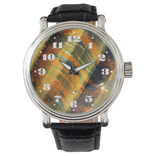 Montre Pierre gemme de l'oeil du tigre avec des nombres